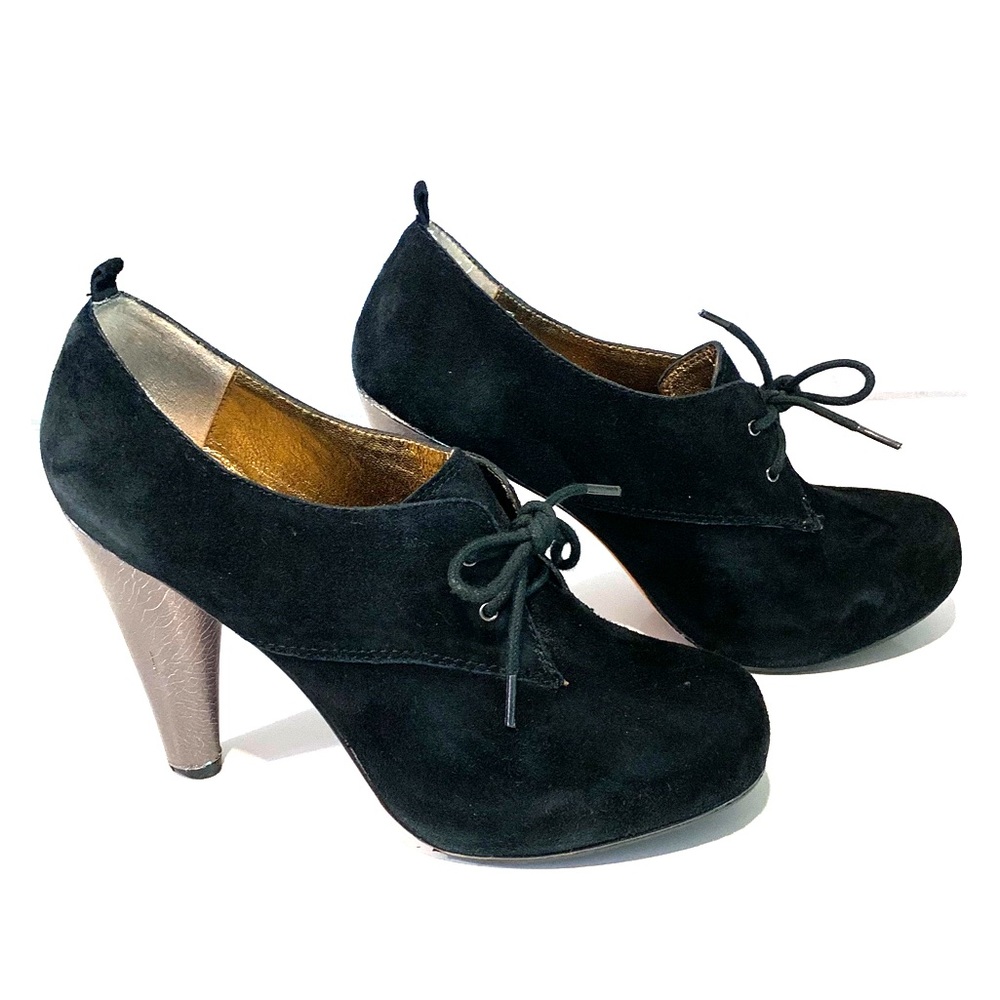 Cynthia Vincent Black Suede Heels